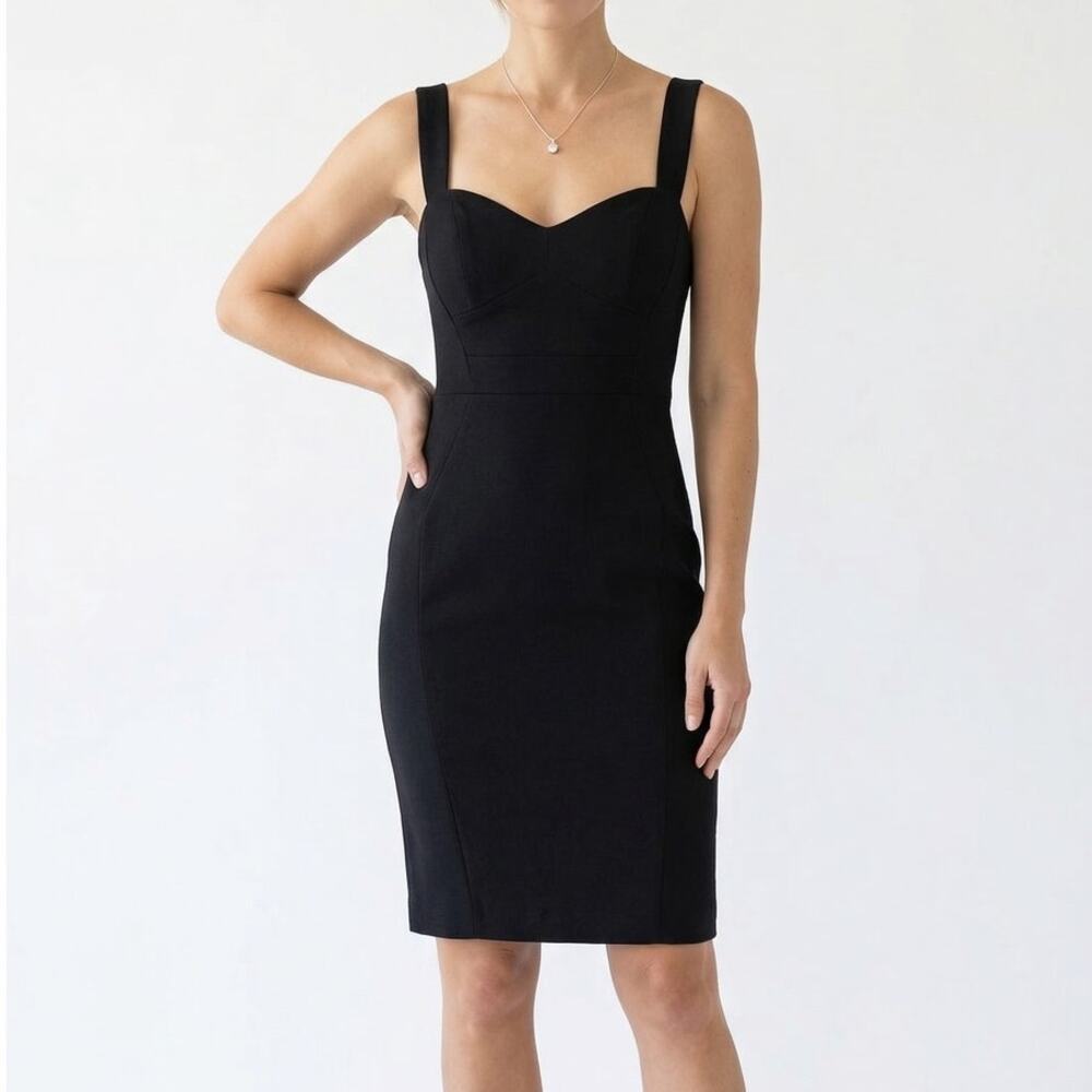 Anthropologie Black Halo Sheath Dress Womens 6 Sleeveless Pencil Bodycon Midi